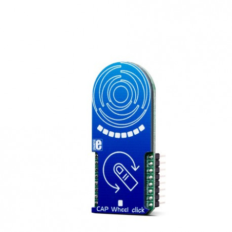 Vue de côté du potentiomètre rotatif sensitif Wheel Click MIKROE-3203