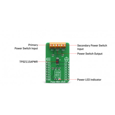 Détail du multiplexeur de puissance Power MUX Click MIKROE-4109