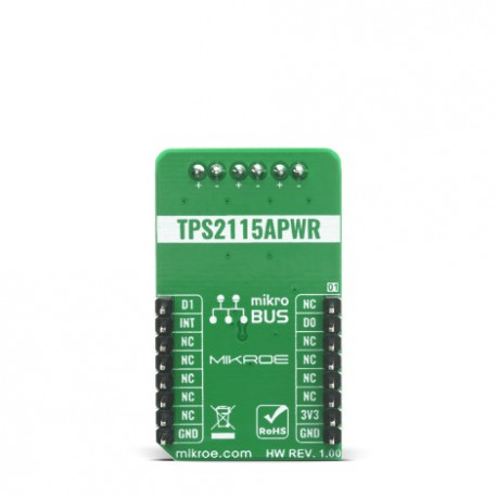 Vue arrière du multiplexeur de puissance Power MUX Click MIKROE-4109