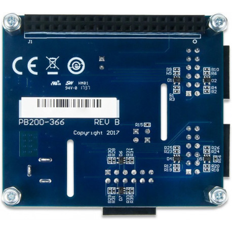 Vue arrière de la platine d'adaptateur Pmod HAT pour Raspberry Pi