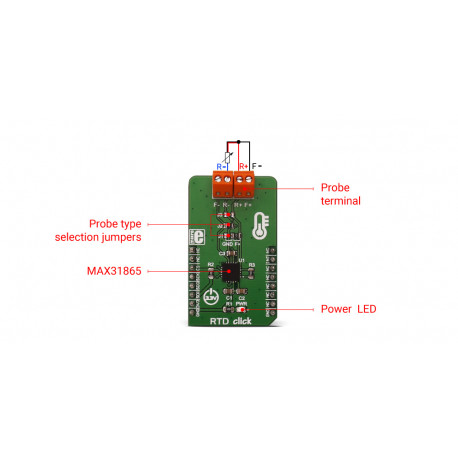 Détail du capteur de température RTD click MIKROE-2815