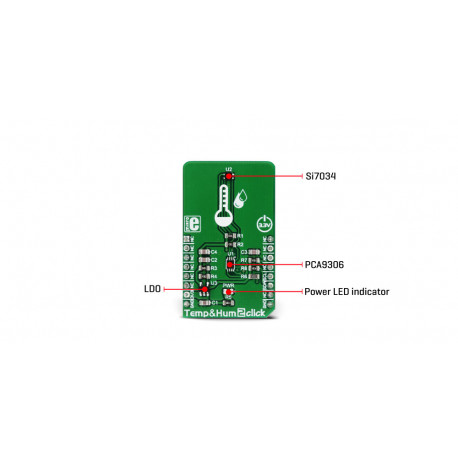 Vue détaillée du capteur température humidité Temp-Hum 2 click MIKROE-3085