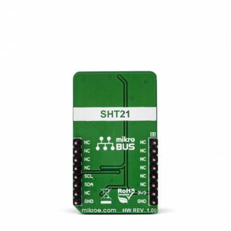 Vue arrière du capteur température humidité Temp-Hum 8 click