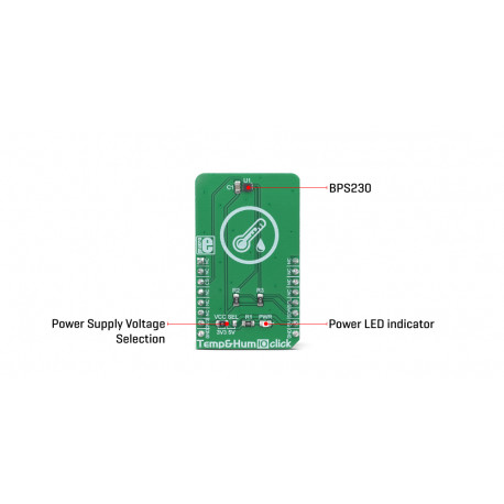 Vue détaillée du capteur température humidité Temp-Hum 10 click