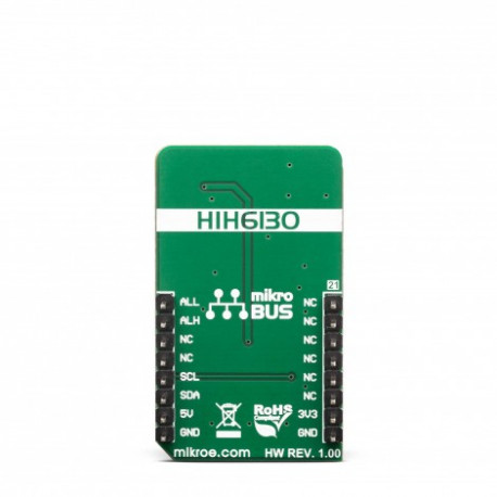 Vue arrière du capteur température humidité Temp-Hum 5 click