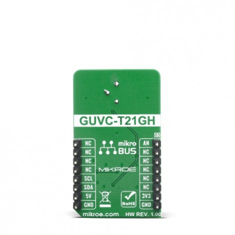 Vue arrière du détecteur ultraviolet UVC Click Board MIKROE-4144