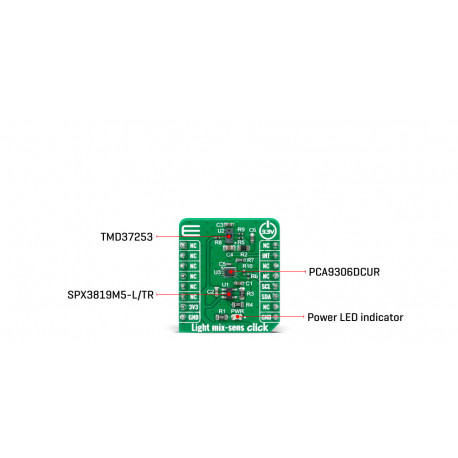 Vue détaillée du capteur de proximité couleur lumière mix-sens Click MIKROE-4148
