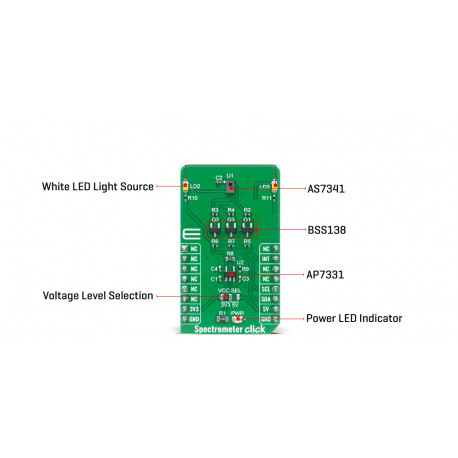 Détail du Spectromètre Spectometer Click MIKROE-4165