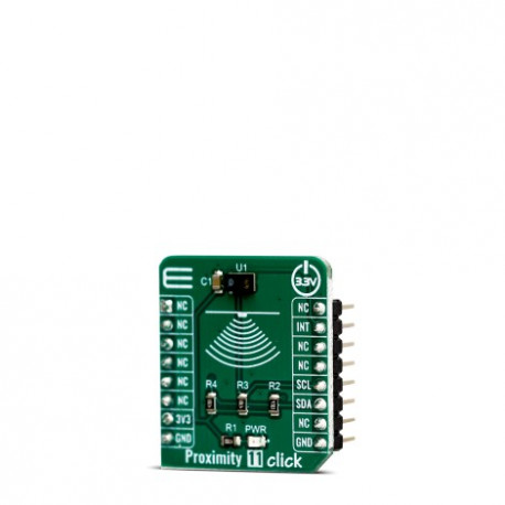 Vue de côté du capteur de proximité et lumière Proximity 11 click MIKROE-3689