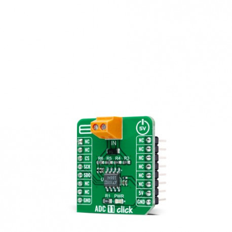 Vue de côté du convertisseur ADC 11 click MIKROE-4593