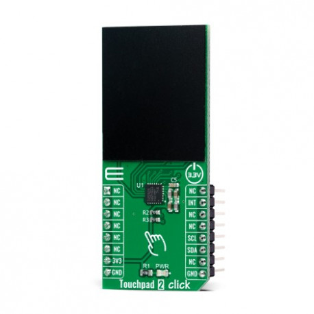 Vue de côté du contrôleur tactile Touchpad 2 click MIKROE-4594