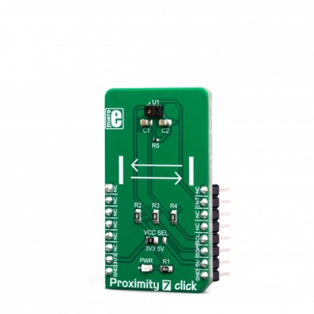 Vue de côté du capteur de proximité et lumière Proximity 7 click MIKROE-3330