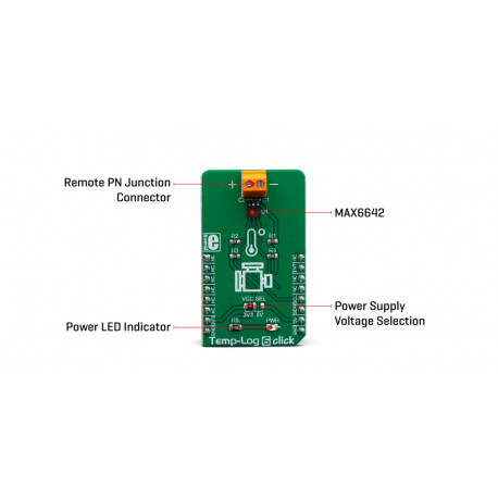 Détail du capteur de température Temp-Log 6 click MIKROE-3437