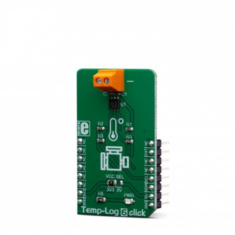 Vue de côté du capteur de température Temp-Log 6 click MIKROE-3437