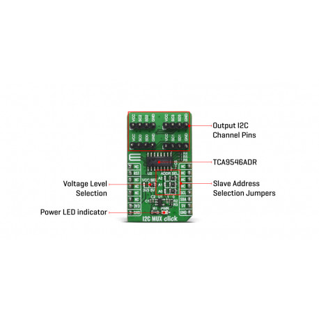 Vue détaillée du commutateur I2C MUX Click MIKROE-4048