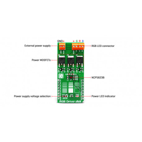 Détail du module RGB Driver Click MIKROE-3078