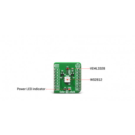 Vue détaillée du capteur couleur lumière Color 10 Click MIKROE-3997