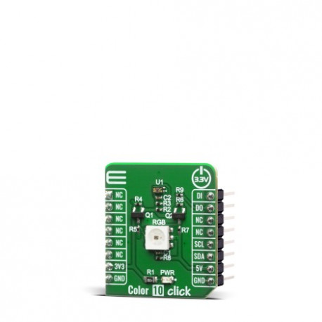 Vue de côté du capteur couleur lumière Color 10 Click MIKROE-3997