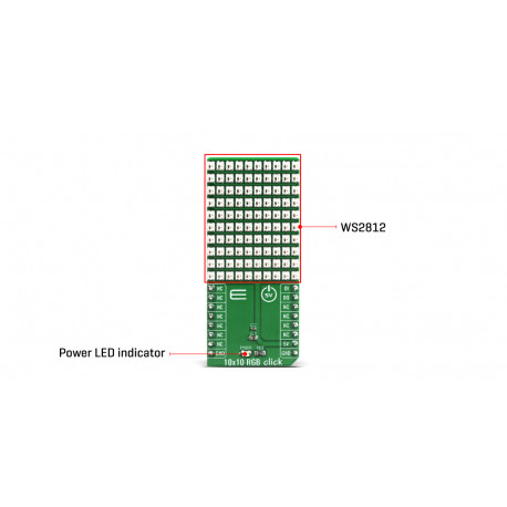 Détail de la matrice à leds 10x10 RGB click MIKROE-4115