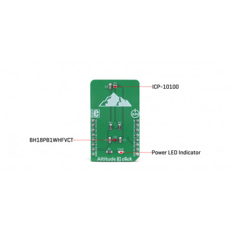 Vue détaillée du capteur de pression barométrique Altitude 3 Click MIKROE-3328