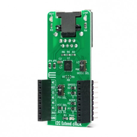 Vue de côté du module I2C Extend Click MIKROE-4207