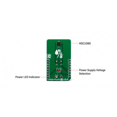 Vue détaillée du capteur température humidité Temp-Hum 11 click