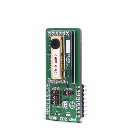 Vue de côté du capteur de gaz NDIR CO2 Click MIKROE-3134