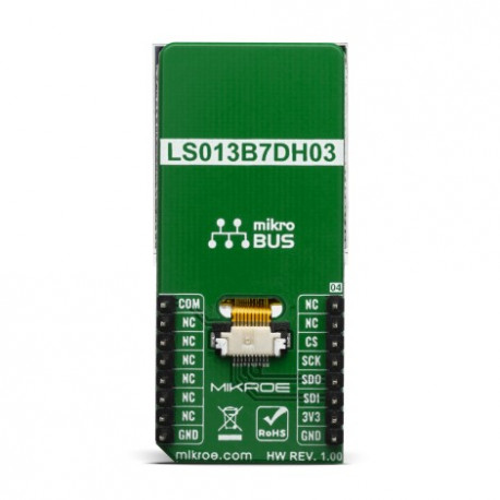 Vue arrière de l'afficheur faible consommation LCD Mono Click MIKROE-3789