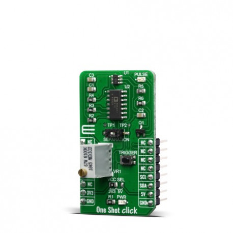 Vue de côté du multivibrateur monostable One Shot Click MIKROE-3877