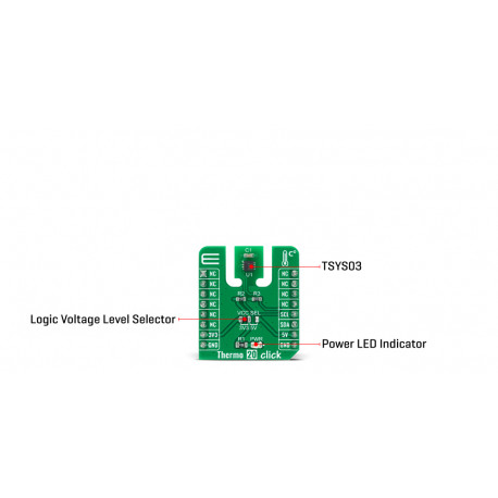 Vue détaillée du capteur de température Thermo 20 click MIKROE-4316
