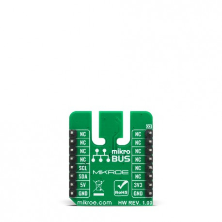 Vue arrière du capteur de température Thermo 20 click MIKROE-4316