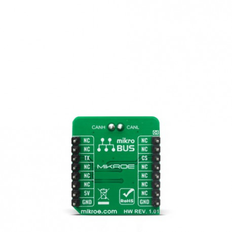 Vue de dessous du contrôleur CAN FD 4 Click MIKROE-4107