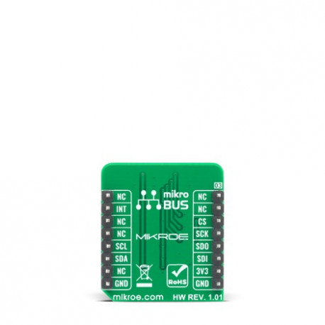 Vue arrière du capteur de pression Barometer 3 Click MIKROE-4190