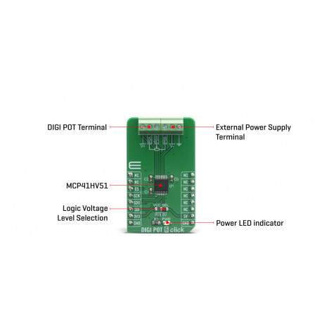 Détail du potentiomètre numérique DIGIT POT 6 click MIKROE-4110