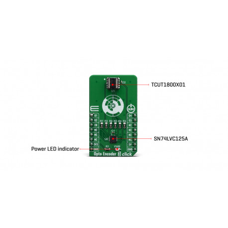 Vue détaillée de l'encodeur Opto Encoder 3 Click MIKROE-3710