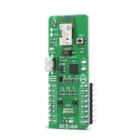 Vue de côté du module Bluetooth BLE 5 Click MIKROE-4120