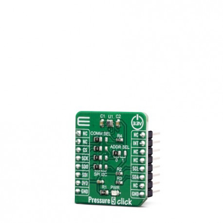 Vue de côté du capteur de pression Pressure 5 Click MIKROE-3566