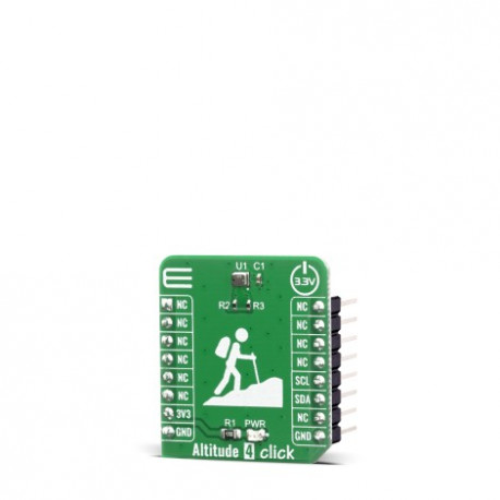 Vue de côté du capteur de pression barométrique Altitude 4 Click MIKROE-3328