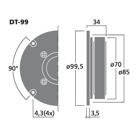 Haut parleur d'aigu à dôme 40W / 8 ohms  - 2
