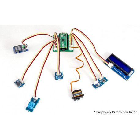 Exemple de raccordement des capteurs du Starter-kit Grove pour Raspberry Pi Pico