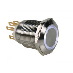 Bouton-poussoir anti-vandal anneau blanc  - 1