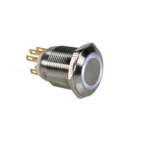 Bouton-poussoir anti-vandal anneau blanc  - 1