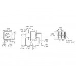 Interrupteur coudé à levier horizontal 2xON-ON  - 2