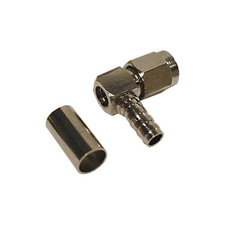 Connecteur SMA coudé mâle à sertir  - 1