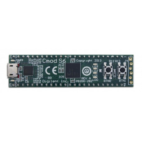 Vue de dessus du module Cmod S6 sur base FPGA Spartan-6