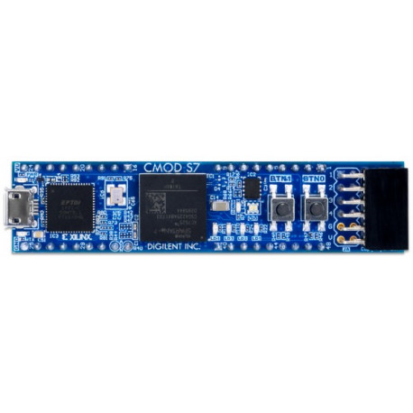 Vue de dessus du module Cmod S7 sur base FPGA Spartan-7