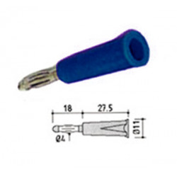 Fiche banane 4 mm à visser - bleu