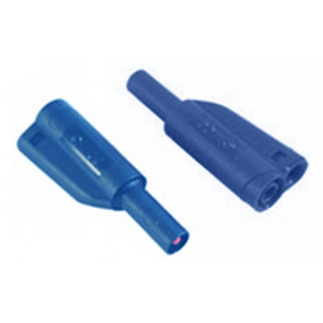 Fiche banane isolée IEC1010 - bleu  - 1