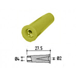 Fiche banane femelle 4 mm à visser - jaune  - 1