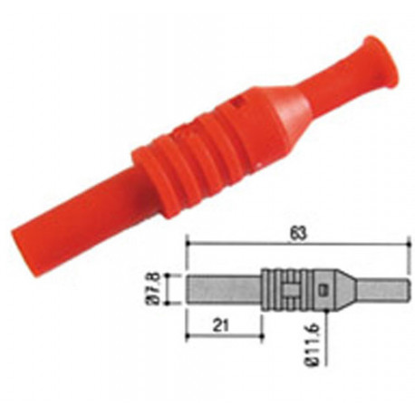 Fiche banane femelle isolée - rouge  - 1